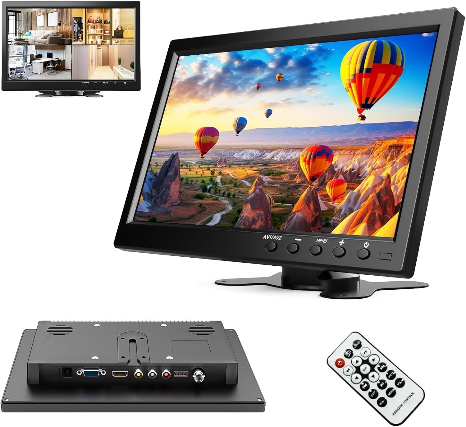 Moniteur portable LCD 10,1 pouces compact noir pour ordinateur et surveillance