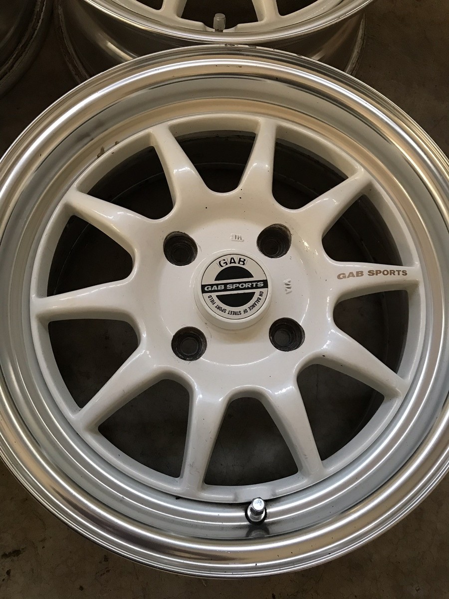 RARE ** 15” White GAB SPORT JDM RIMS. 4x114.3 | eBay