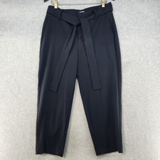 A New Day Straight Pant Women's Size 8 Black Polyester Solid Comfort Front Tie