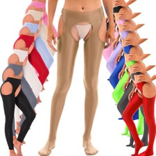 Womens Hollow Out Glossy Tights Suspender Stretchy Opaque Skinny Pants Underwear