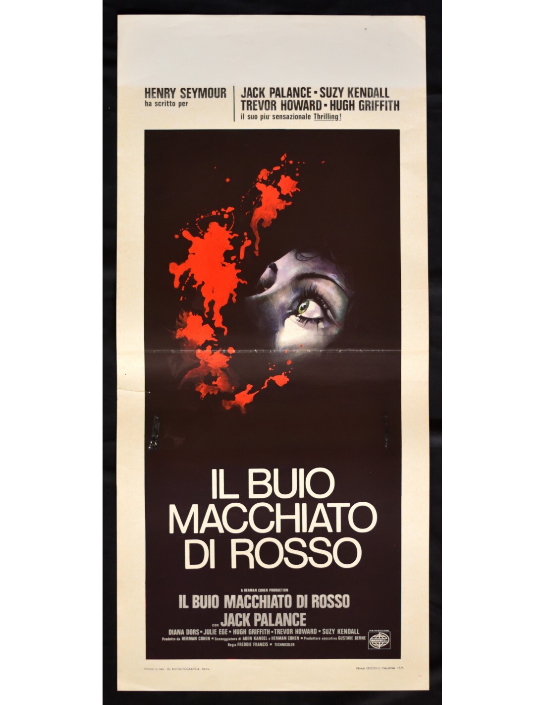 Locandina originale film Il buio macchiato di rosso (1974) - Regia di Freddie Francis
