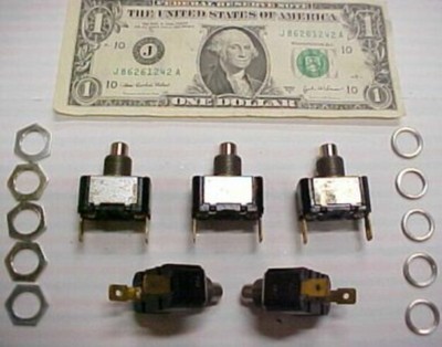 5 Cutler Hammer Pushbutton Panel Switches 3A 250V 6A 125V 8911K75 W Hardware NOS