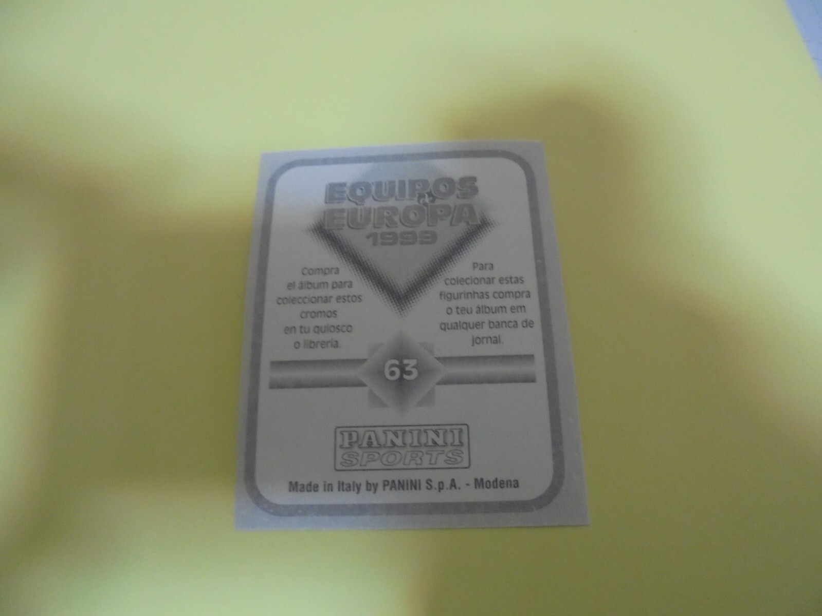 Sticker Panini Pep Guardiola Mejores Equipos De Europa 1998, Rare Et Neuf