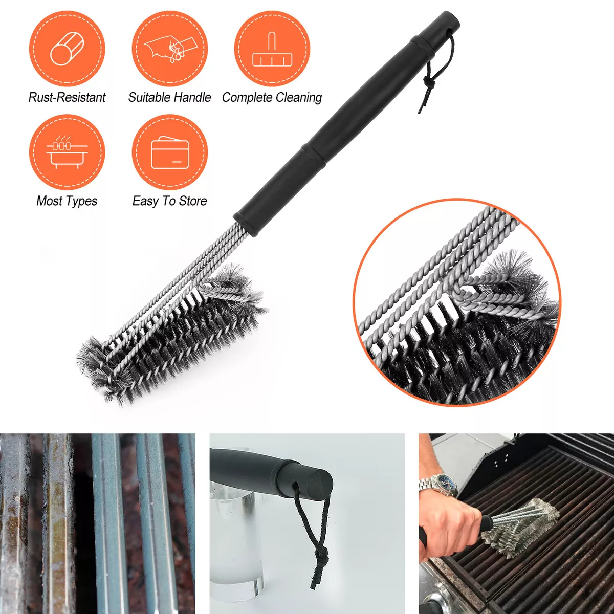 Stainless Steel BBQ Cleaning Brush