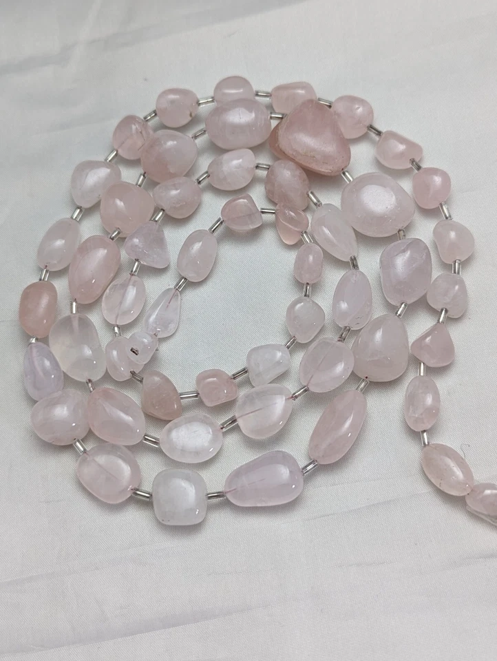 Rose Quartz Gemstone Beads, Choose Your Shape - Image 3 of 4