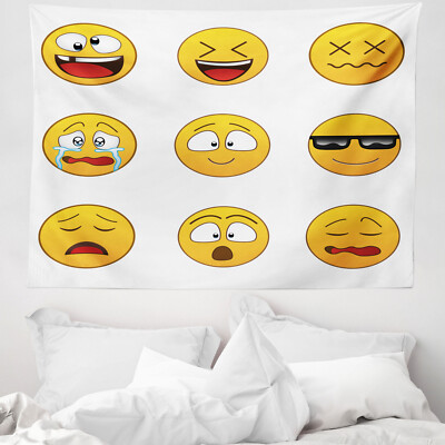 emoticon Mikrofaser Breiter Wandteppich Furious Sad Expressions