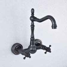 Wall Mount Oil Rubbed Brass 360 Swivel Bathroom Sink Faucet Mixer Tap 2sf727