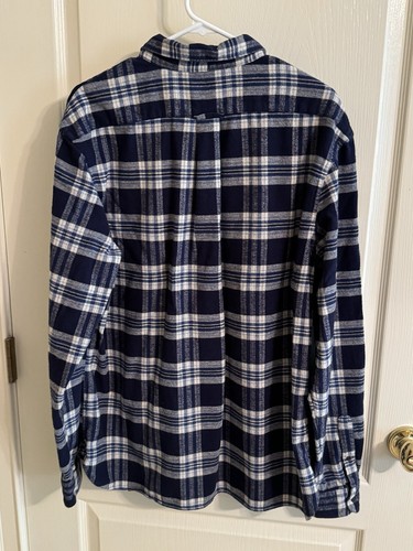 JACHS New York Men's XLT Tall LS Flannel Button Up Shirt Blue Plaid Cotton - Picture 6 of 10