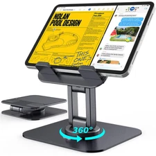 Foldable 360° Rotating Tablet Stand Phone Holder for 4-15.6 " iPad Pro & iPhone