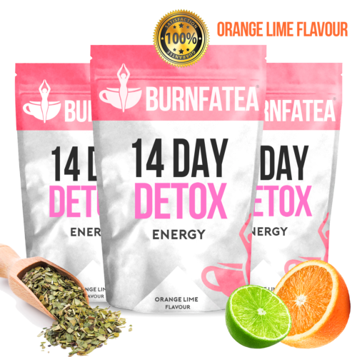 BURNFATEA 14 DAY DETOX TEA FOR ENERGY, PRE WORKOUT, WEIGHT LOSS - ORANGE LIME - Picture 1 of 2