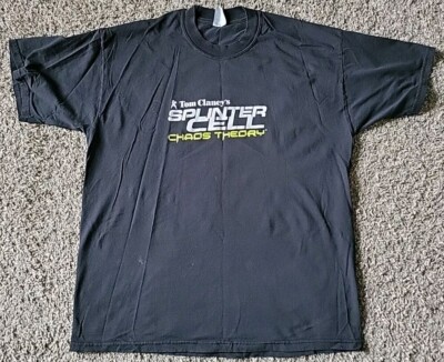 Vintage Tom Clancy's Splinter Cell Chaos Theory XL T-Shirt Video Game Promo RARE