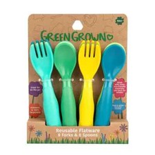 The First Years GreenGrown Reusable Flatware Toddler Forks  Spoons