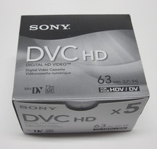 5 Sony mini DV HDV HD tape DVM-63HDR for Sony TRV900 TRV80 TRV8 TRV70 TRV7 TRV6