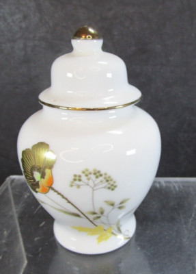Otagiri Japan Golden Poppy Small Porcelain Ginger Jar 4'' Tall