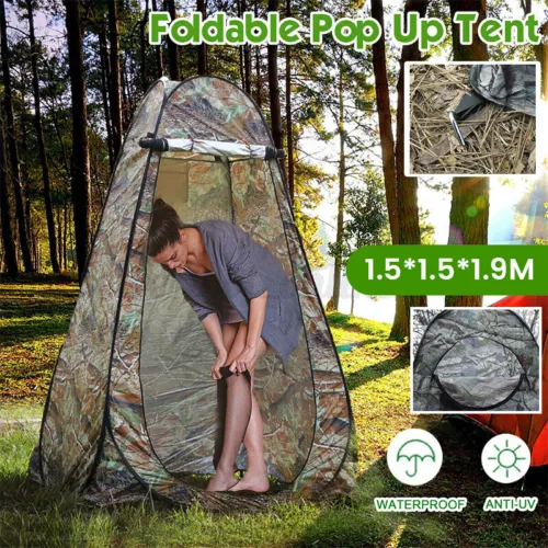 Pop-Up Duschzelt Toilettenzelt Umkleidezelt Camping Zelt Wasserfest Beistellzelt - Bild 1 von 11
