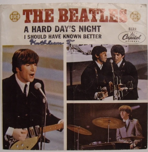 The Beatles - A Hard Day's Night - 1964 British Invasion 45 & Picture Sleeve