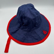 Pottery Barn Kids Sun Hat Unisex 6-12M Navy Blue Reversible Sailboat Nautical