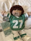 Vintage Cabbage Patch Kid Football Doll #27 Tag Birth Certificate Ernst