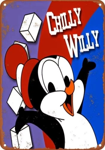 Chilly Willy Cartoon Penguin Poster Vintage Tin Metal Signs Home Décor 8x12
