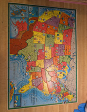 Milton Bradley USA Map Puzzle Cut on State Lines 1958 Vintage 20x14"