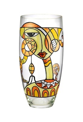 Victoria Bella 15-inch Portrait of Milady Decorative Vase Orange 