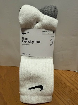 Nike Everyday Plus Dri-FIT Cushioned Crew Socks 3-Pack White/Black/Grey