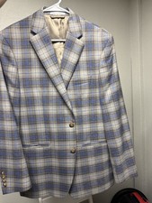 Lauren Ralph Lauren Men's Gray Plaid Wool Silk Linen Jacket Blazer