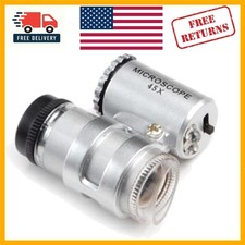 2 Adjustable LED Mini Portable Microscope, 45X Magnification for Detailed Views