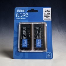New Sealed Crucial 32GB Kit (2x16GB) DDR5 5600MHz CL46 SODIMM RAM Laptop Memory 