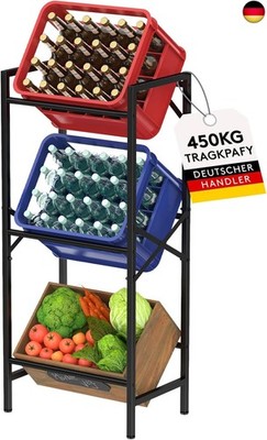 Lifewit Getränkekistenregal 3 Kisten hoch, Stabiles Kistenregal Metall trag. 