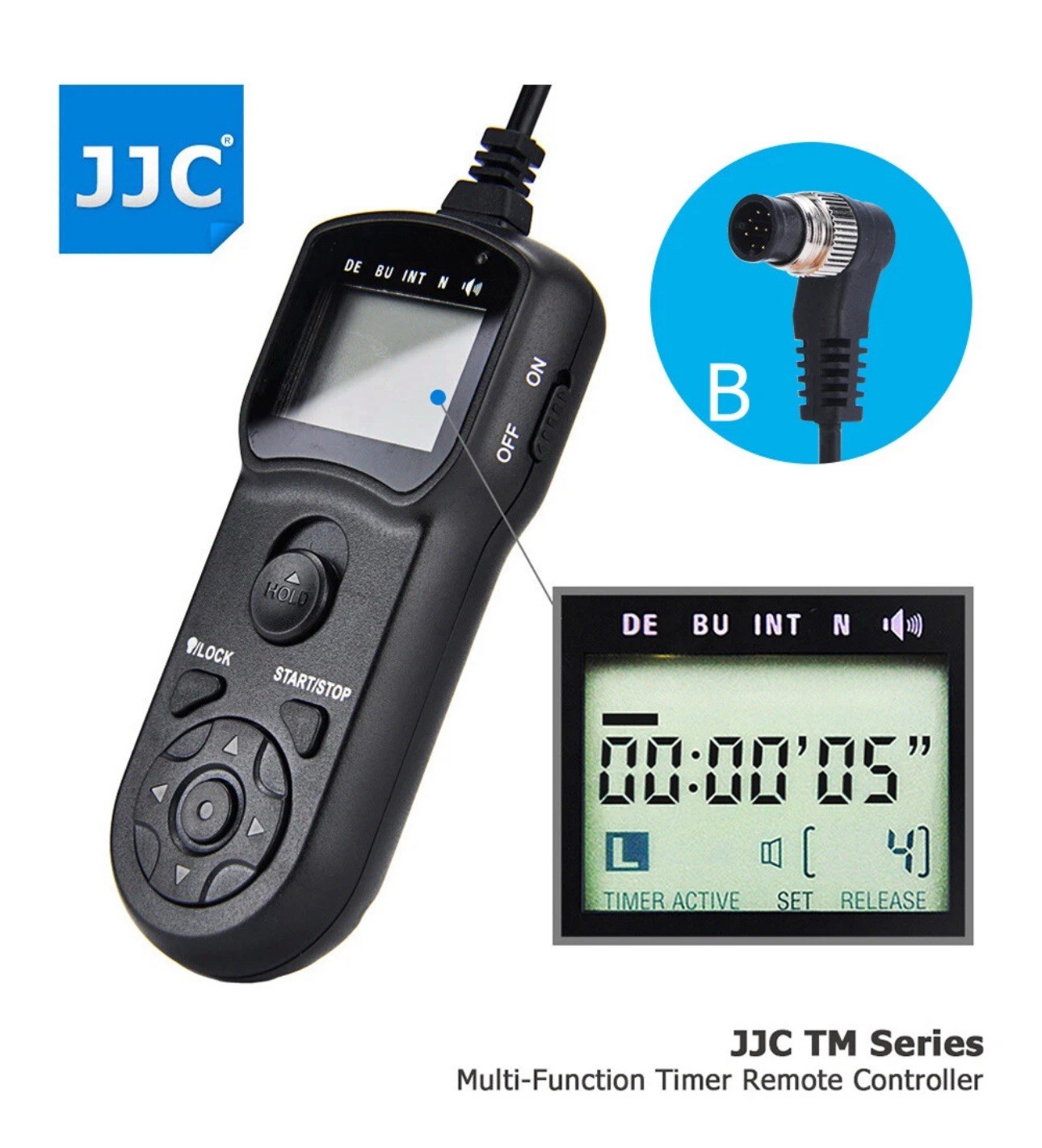 JJC LCD Timer Remote Control for Nikon D5 D4 D4s D3 D3s D2H D2X D2Xs D1 as MC-36