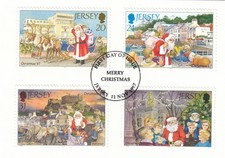 Christmas GB Jersey Used stamps 1997 ON PIECE (149476)
