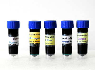 FIVE 5ML SAMPLE BOTTLES OF PREMIUM FOUNTAIN PEN INK ~ 25ML of  FRESH INK~ #B255B