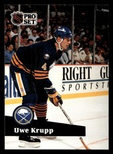 1991 Pro Set French Uwe Krupp #20 Buffalo Sabres