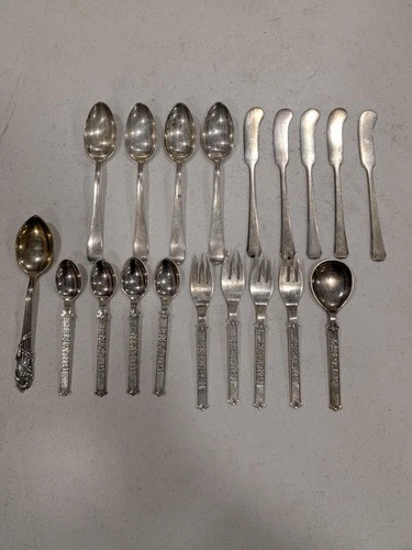 442g Vintage Sterling Silver Flatware Lot For Scrap Or Resale 19 Pieces Gorham