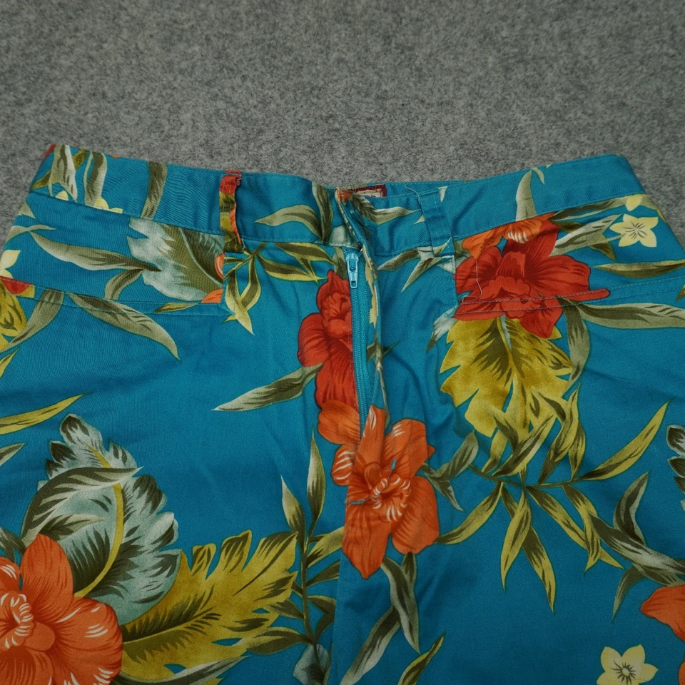 Pantalones para mujer Caribbean Joe 12 azules florales elásticos algodón spandex Foto 2 de 4
