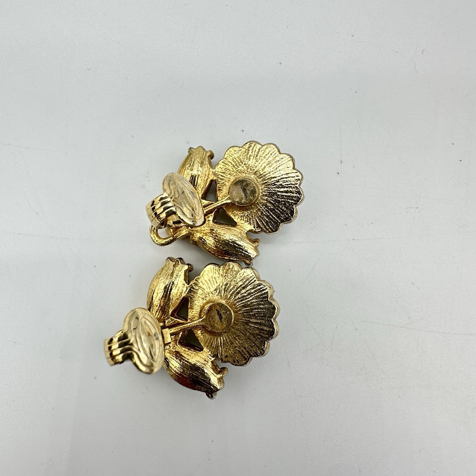 Vtg Sarah Coventry Maharani Earrings Rhinestone Faux Turquoise 1969