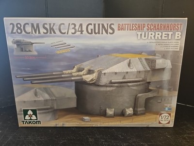 Takom 5016 1:72 28cm SK C/34 Guns Battleship Scharnhorst Turret B Model Kit
