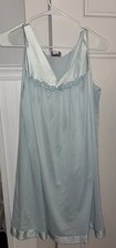 Vintage 50's Vanity Fair Baby Blue Chiffon Nightgown Ribbon accent sz Medium