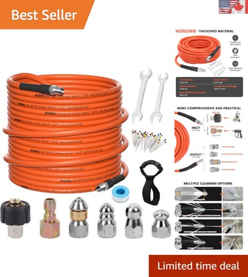 #ad Robust 100FT Pressure Washer Hose All in One Sewer Jetter Kit with Nozzles $113.99