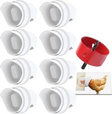 8-Port Chicken Feeder Kit with Holesaw   Durable Rainproof Gravity Feed Design