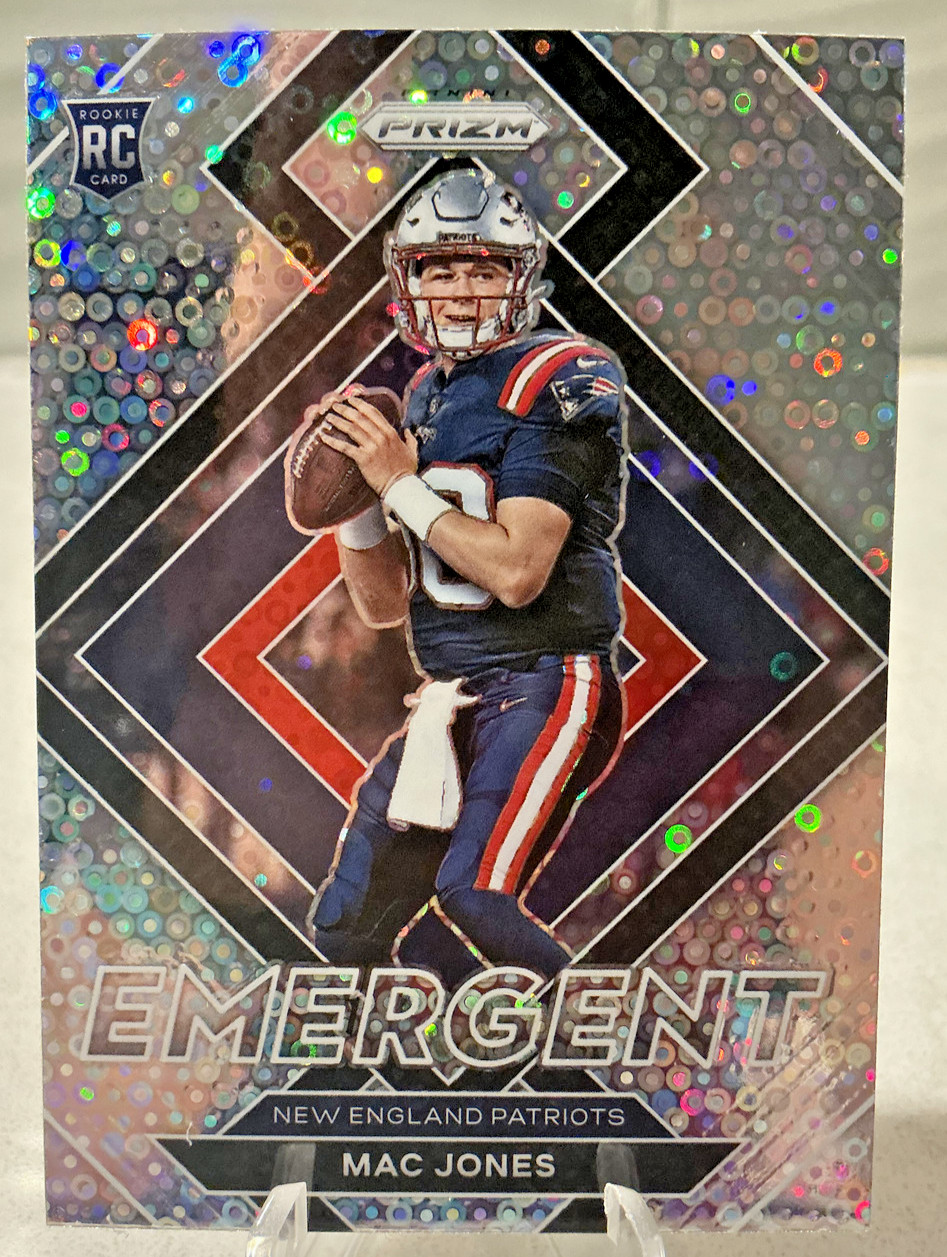 2021 Panini Prizm Emergent No Huddle (Disco) Mac Jones Rookie (RC) #E-6