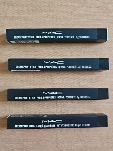 SET LOT OF 4 NEW Mac cosmetics SLICK BLACK GREASEPAINT STICK