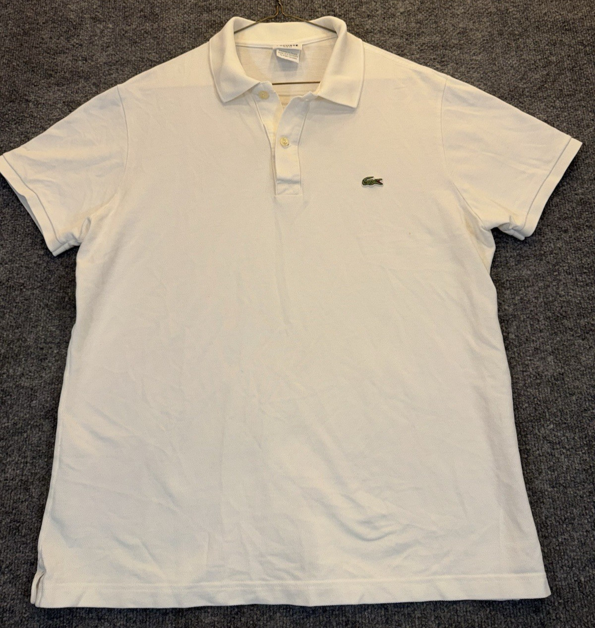 Lacoste Men’s Slim Fit White Polo Shirt Size 7 Large