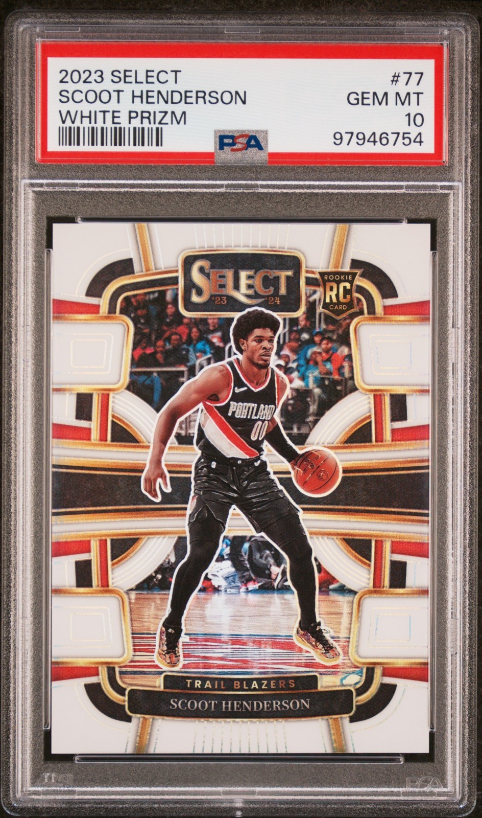 Scoot Henderson RC 2023 Select White Prizm #77 /149 PSA 10 🔥 Trail Blazers