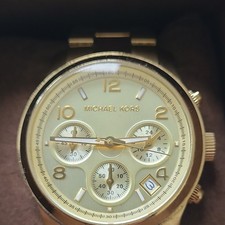 Michael Kors MK5798 Gold Stainless Steel Quartz Chronograph Date 100m 38mm Box