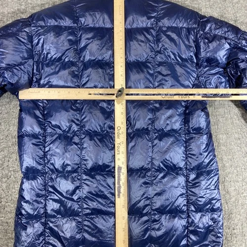 Montbell Ex Light Down Jacket Mens Medium Blue Puffer Full Zip 800FP Distressed image 10