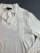 Banana Republic Ivory Bow Blouse Size Small