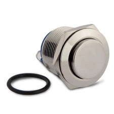 3/4" Silver 12V-24V Waterproof Metal Round Push Button Momentary Horn Switch