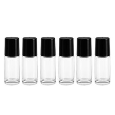 6Packs 30ml Glass Roller Bottle for Essential Oils Clear Refillable Roll On B...